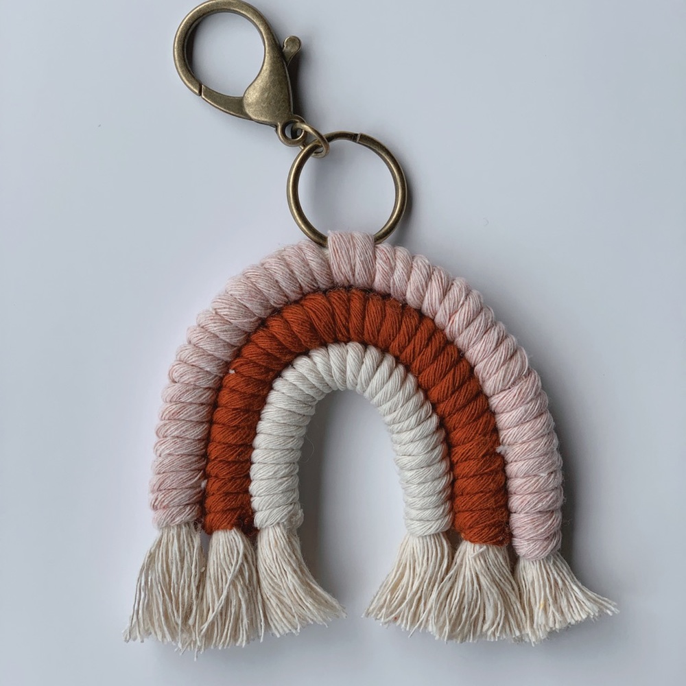 Macrame Rainbow Keychain - Picture 4 of 4